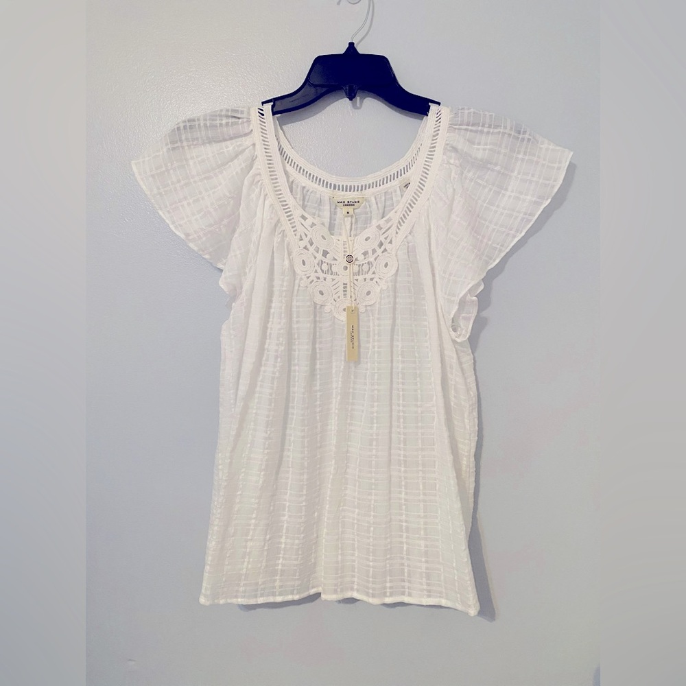 NWT Max Studio Flutter Sleeve Blouse size medium